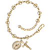 Gold-plated Brass Miraculous Medal Rosary Bracelet With 5mm Beads 7in