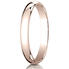 14kt Rose Gold 3mm Oval Wedding Band