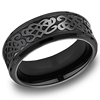 Black Titanium 8mm Wedding Band with Celtic Script Texture