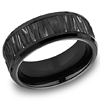 Black Titanium 8mm Bark Texture Ring