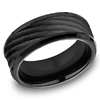 Black Titanium 8mm Wedding Band with Raised Swirl Texture