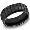 Black Titanium 8mm Crocodile Texture Ring