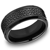 Black Titanium 9mm Wedding Band with Celtic Knot Design