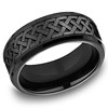 Black Titanium 9mm Wedding Band with Celtic Love Knot Design