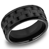 Black Titanium 8mm Micro Links Texture Ring