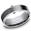 Damascus Steel 8mm Wedding Band with Black Titanium Inlay