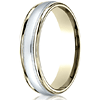 18kt Gold and Platinum 4mm Wedding Band with Inner Milgrain