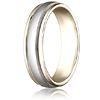18kt Gold and Platinum 6mm Wedding Band with Milgrain
