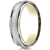 18kt Gold and Platinum 6mm Milgrain Band with Spin Satin Finish