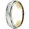 6mm 14kt Two Tone Gold Band with Spin Satin Finish