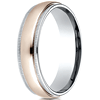 14kt White and Rose Gold 6mm Wedding Band with Milgrain