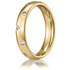 14k Yellow Gold 1/4 CT Diamond Staggered 4mm Wedding Band