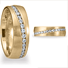 14k Yellow Gold 3/4 CT Diamond Wedding Band Curved Channel 6mm