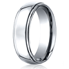 Cobalt Chrome 7mm Wedding Band with Step Down Edges