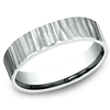 14kt White Gold Vertical Hammered Wedding Band 5mm