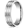 Platinum 6mm Satin Flat Wedding Band with Grooves