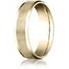14k Yellow Gold 6mm Comfort Fit Beveled Band with Satin Finish