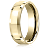 14k Yellow Gold 6mm Comfort Fit Beveled Wedding Band