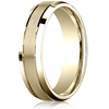  10kt Yellow Gold 6mm Satin Wedding Band with Beveled Edges