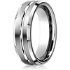 Platinum 6mm Wedding Band with Grooved Center