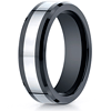 Black Ceramic and Tungsten Wedding Band 7mm
