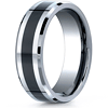 Tungsten and Black Ceramic Wedding Band 7mm