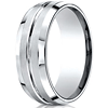 Platinum 8mm Wedding Band with Grooved Center