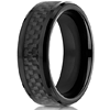 8mm Black Cobalt Chrome Ring with Carbon Fiber