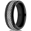 8mm Black Cobalt Chrome Ring with Gray Carbon Fiber