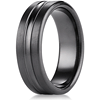 Black Titanium 7.5mm Satin-Finished Center Wedding Band