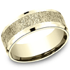 14k Yellow Gold Concrete Texture Wedding Band 8mm