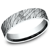 14kt White Gold Hammered Pebble Wedding Band 5mm