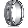 Black Diamonds Tungsten Carbide Wedding Band 7mm