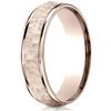 6mm 14kt Rose Gold Wedding Band with Hammered Finish