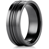 Black Titanium 8mm Satin High Polished Center Squared Edge Ring