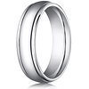 Platinum 6mm Wedding Band with Step Down Edges