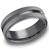 Benchmark Tantalum 6.5mm Satin Wedding Band with Grooved Center