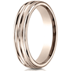 4mm 14kt Rose Gold Wedding Band with Raised Center and Rounded Edges
