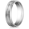 10kt White Gold 6mm Wedding Band with Raised Center and Rounded Edges