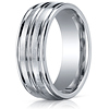 Cobalt Chrome 8mm Wedding Band with Grooves