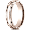 4mm 14kt Rose Gold Wedding Band with Milgrain and Rounded Edges
