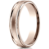 14kt Rose Gold 4mm Satin Wedding Band with Milgrain Rounded Edges