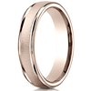 14kt Rose Gold 4mm Wedding Band with Wire Finish and Rounded Edges