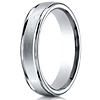 14k White Gold 4mm Satin Wedding Band with Rounded Edges