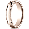 4mm 14kt Rose Gold Wedding Band with Rounded Edges