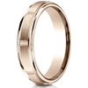 4mm 14kt Rose Gold Wedding Band with Satin Finish and Vertical Grooves