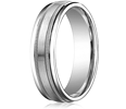 Platinum 6mm Comfort Fit Milgrain Wedding Band with Rounded Edges