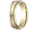 14kt Yellow Gold 6mm Satin Patterned Wedding Band