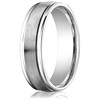 14kt White Gold 6mm Satin Wedding Band with Rounded Edges