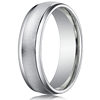 10kt White Gold 6mm Wire Brushed Wedding Band with Rounded Edges